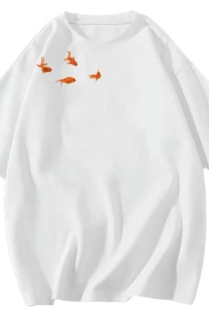 Cute Everyday Outfits, Outfit Inspo Casual Goldfish Aesthetic Graphic Tee