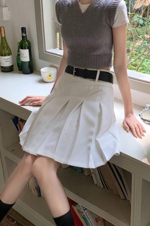 Cute Everyday Outfits, Outfit Inspo Casual Good Manners Knee-Length Pleated Skirt