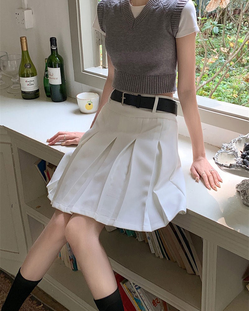 Cute Everyday Outfits, Outfit Inspo Casual Good Manners Knee-Length Pleated Skirt Cute Everyday Outfits, Outfit Inspo Casual Good Manners Knee-Length Pleated Skirt