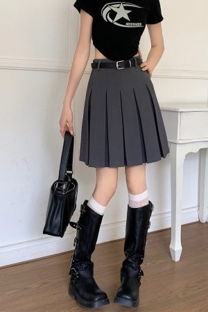 Cute Everyday Outfits, Outfit Inspo Casual Good Manners Knee-Length Pleated Skirt