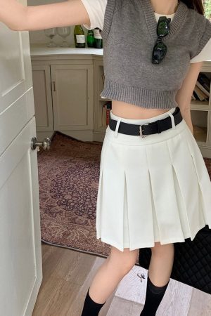 Cute Everyday Outfits, Outfit Inspo Casual Good Manners Knee-Length Pleated Skirt