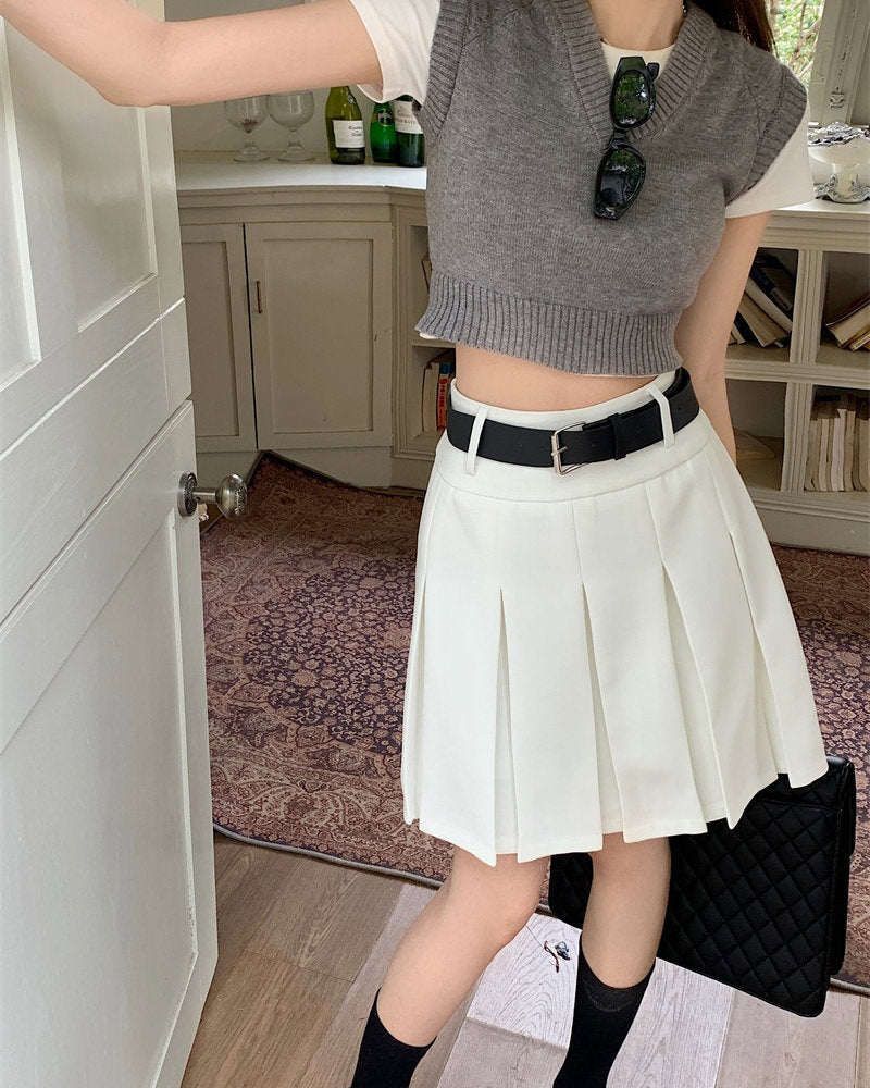Cute Everyday Outfits, Outfit Inspo Casual Good Manners Knee-Length Pleated Skirt Cute Everyday Outfits, Outfit Inspo Casual Good Manners Knee-Length Pleated Skirt