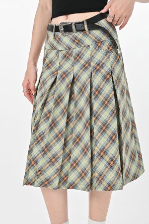 Cute Everyday Outfits, Outfit Inspo Casual Good Manners Plaid Kilt Skirt