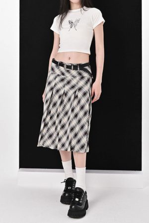 Cute Everyday Outfits, Outfit Inspo Casual Good Manners Plaid Kilt Skirt