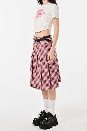 Cute Everyday Outfits, Outfit Inspo Casual Good Manners Plaid Kilt Skirt