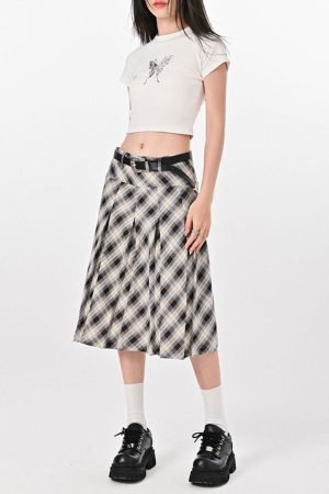 Cute Everyday Outfits, Outfit Inspo Casual Good Manners Plaid Kilt Skirt