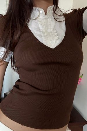 Cute Everyday Outfits, Outfit Inspo Casual Gossip Goes Around Layered Collar Shirt