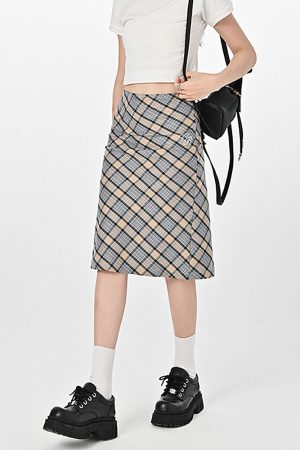 Cute Everyday Outfits, Outfit Inspo Casual Gossip Goes Around Plaid Midi Skirt