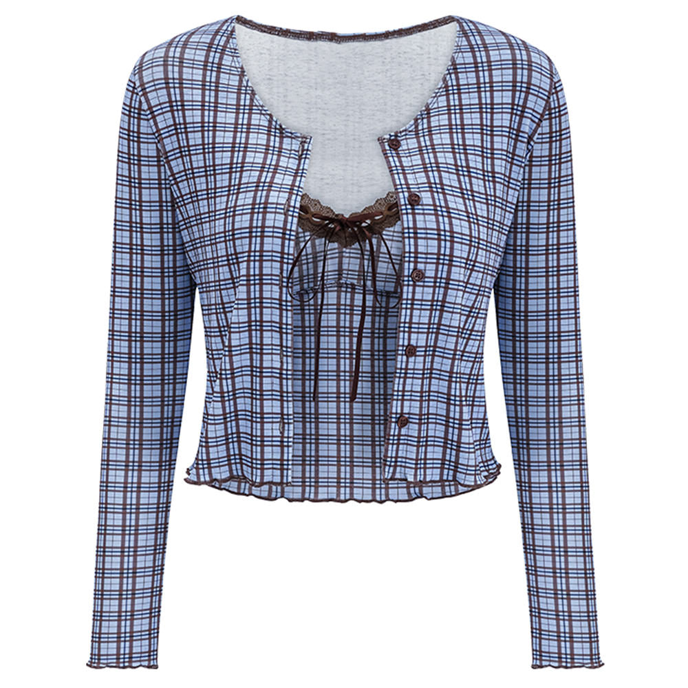 Cute Everyday Outfits, Outfit Inspo Casual Gossip Goes Around Plaid Top + Cardigan Set Cute Everyday Outfits, Outfit Inspo Casual Gossip Goes Around Plaid Top + Cardigan Set