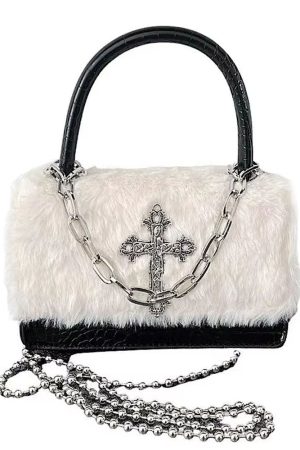 Cute Everyday Outfits, Outfit Inspo Casual Gothic Aesthetic Fuzzy Bag