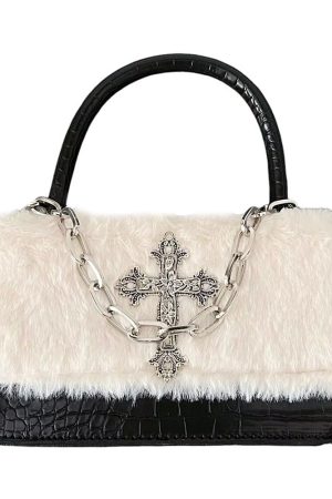 Cute Everyday Outfits, Outfit Inspo Casual Gothic Aesthetic Fuzzy Bag