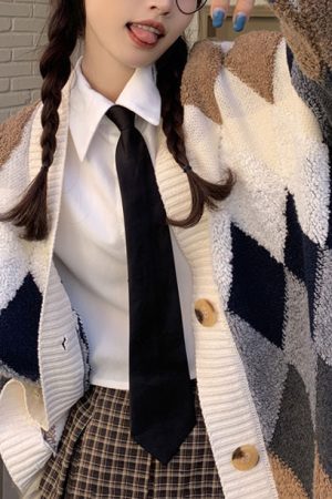 Cute Everyday Outfits, Outfit Inspo Casual Grandma Aesthetic Argyle Cardigan