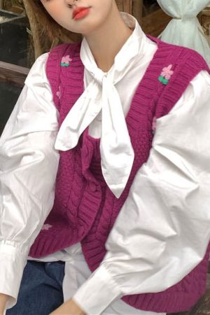 Cute Everyday Outfits, Outfit Inspo Casual Grandmacore Knit Vest