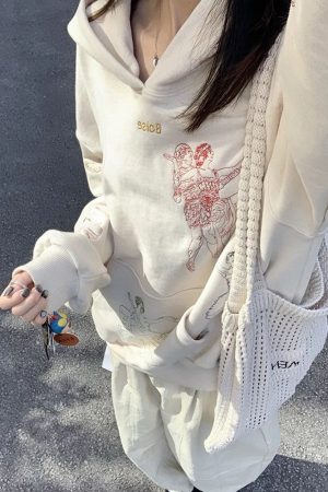 Cute Everyday Outfits, Outfit Inspo Casual Greek-Roman Art Embroidery Aesthetic Hoodie