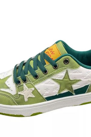 Cute Everyday Outfits, Outfit Inspo Casual Green Star Sneakers