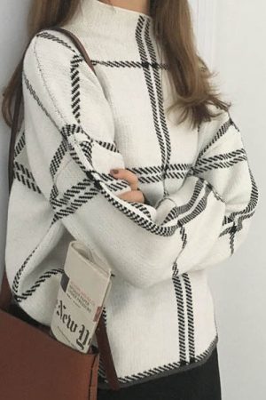 Cute Everyday Outfits, Outfit Inspo Casual Grid Lounge Sweater