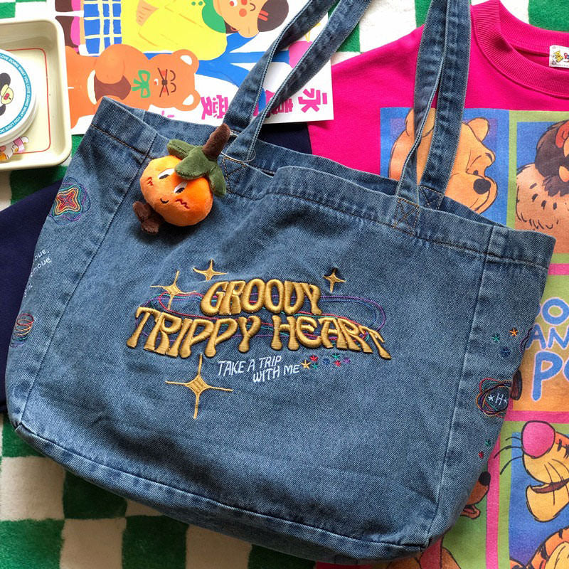 Cute Everyday Outfits, Outfit Inspo Casual Groovy Trippy Heart Blue Denim Bag Cute Everyday Outfits, Outfit Inspo Casual Groovy Trippy Heart Blue Denim Bag