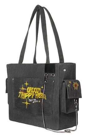 Cute Everyday Outfits, Outfit Inspo Casual Groovy Trippy Heart Tote Bag