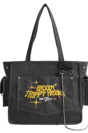 Cute Everyday Outfits, Outfit Inspo Casual Groovy Trippy Heart Tote Bag