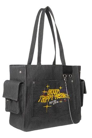 Cute Everyday Outfits, Outfit Inspo Casual Groovy Trippy Heart Tote Bag