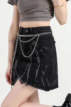 Cute Everyday Outfits, Outfit Inspo Casual Grunge Aesthetic Black Denim Skirt