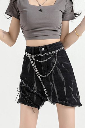 Cute Everyday Outfits, Outfit Inspo Casual Grunge Aesthetic Black Denim Skirt