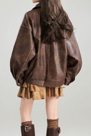 Cute Everyday Outfits, Outfit Inspo Casual Grunge Aesthetic Butterfly Leather Jacket