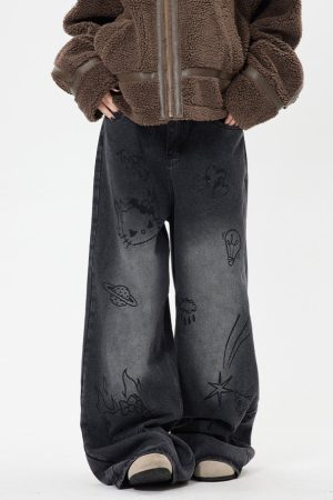 Cute Everyday Outfits, Outfit Inspo Casual Grunge Aesthetic Cat Jeans