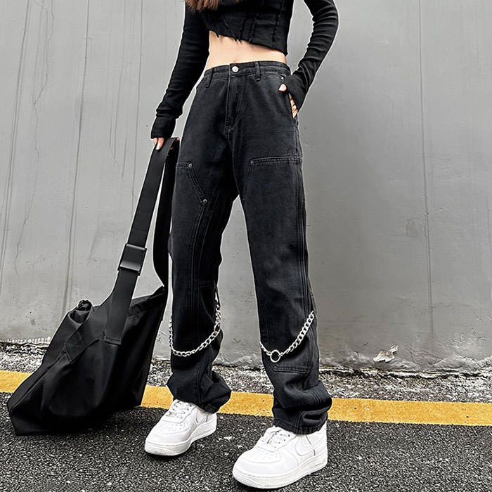 Cute Everyday Outfits, Outfit Inspo Casual Grunge Aesthetic Chain Jeans Cute Everyday Outfits, Outfit Inspo Casual Grunge Aesthetic Chain Jeans