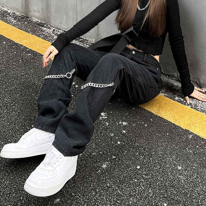 Cute Everyday Outfits, Outfit Inspo Casual Grunge Aesthetic Chain Jeans Cute Everyday Outfits, Outfit Inspo Casual Grunge Aesthetic Chain Jeans