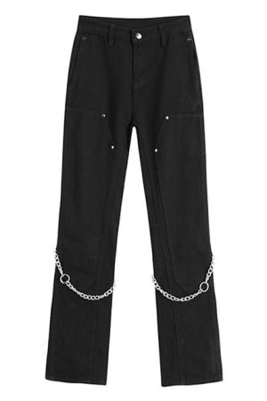 Cute Everyday Outfits, Outfit Inspo Casual Grunge Aesthetic Chain Jeans