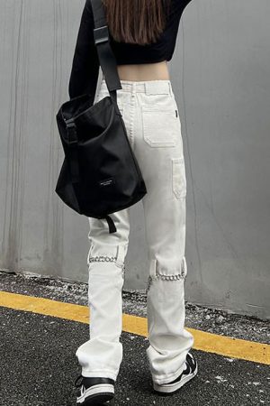 Cute Everyday Outfits, Outfit Inspo Casual Grunge Aesthetic Chain Jeans