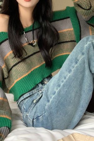 Cute Everyday Outfits, Outfit Inspo Casual Grunge Aesthetic Crop Sweater