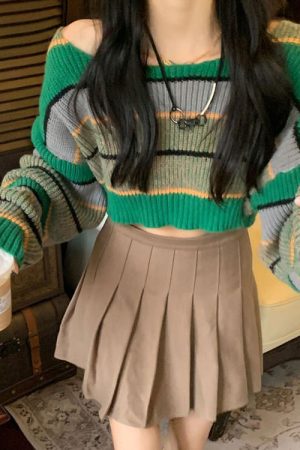 Cute Everyday Outfits, Outfit Inspo Casual Grunge Aesthetic Crop Sweater