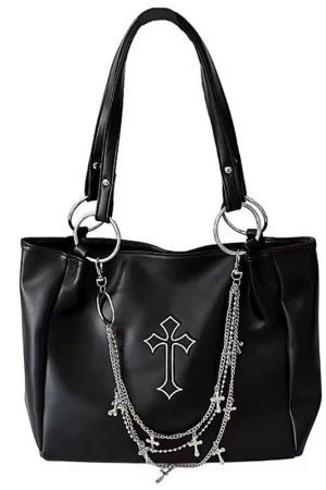 Cute Everyday Outfits, Outfit Inspo Casual Grunge Aesthetic Cross Tote Bag