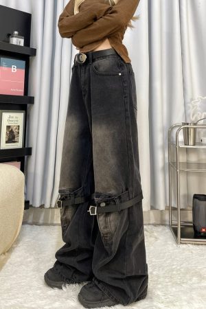 Cute Everyday Outfits, Outfit Inspo Casual Grunge Aesthetic Knee Buckle Jeans