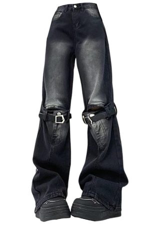 Cute Everyday Outfits, Outfit Inspo Casual Grunge Aesthetic Knee Buckle Jeans