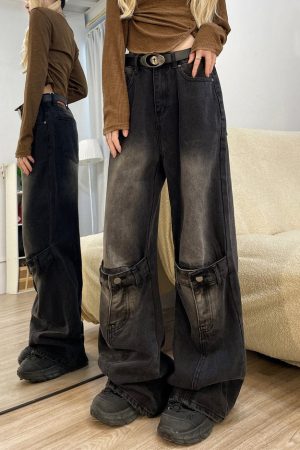 Cute Everyday Outfits, Outfit Inspo Casual Grunge Aesthetic Knee Buckle Jeans