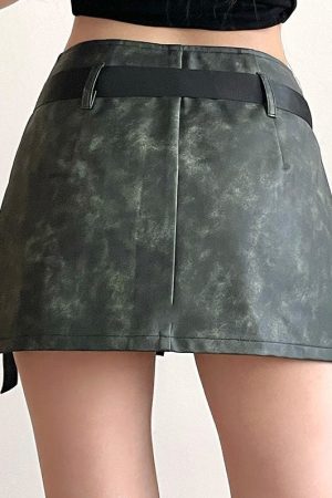 Cute Everyday Outfits, Outfit Inspo Casual Grunge Aesthetic Safety Belt Wrap Skirt