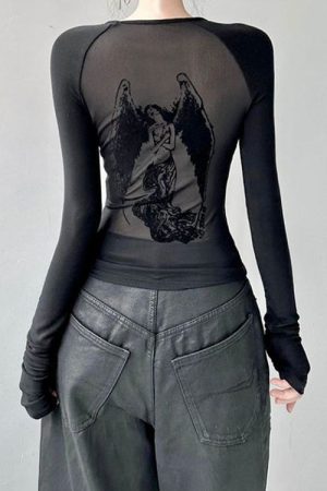 Cute Everyday Outfits, Outfit Inspo Casual Grunge Angel Back Top