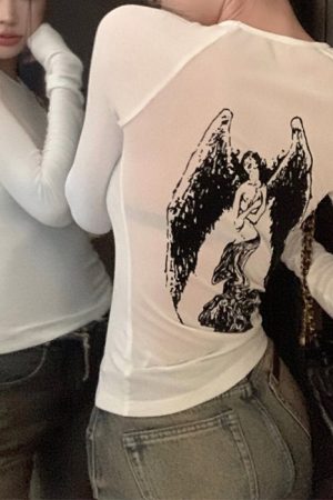 Cute Everyday Outfits, Outfit Inspo Casual Grunge Angel Back Top