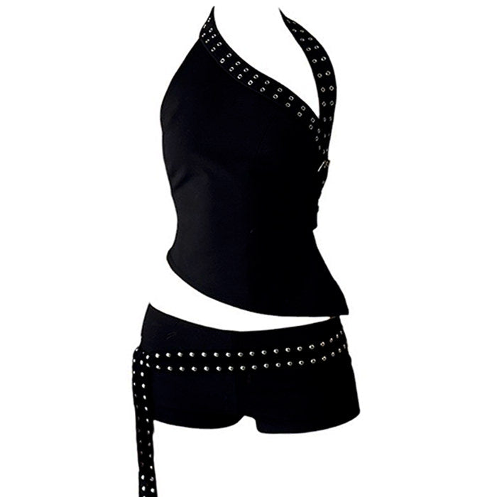 Cute Everyday Outfits, Outfit Inspo Casual Grunge Asymmetric Top & Mini Shorts Co-Ord