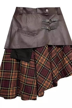 Cute Everyday Outfits, Outfit Inspo Casual Grunge Asymmetrical Plaid Skirt