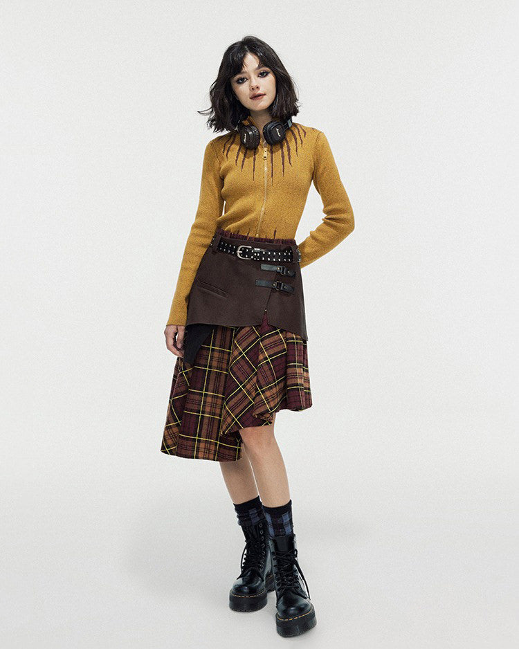 Cute Everyday Outfits, Outfit Inspo Casual Grunge Asymmetrical Plaid Skirt Cute Everyday Outfits, Outfit Inspo Casual Grunge Asymmetrical Plaid Skirt