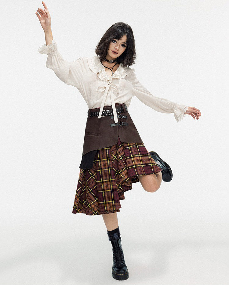 Cute Everyday Outfits, Outfit Inspo Casual Grunge Asymmetrical Plaid Skirt Cute Everyday Outfits, Outfit Inspo Casual Grunge Asymmetrical Plaid Skirt