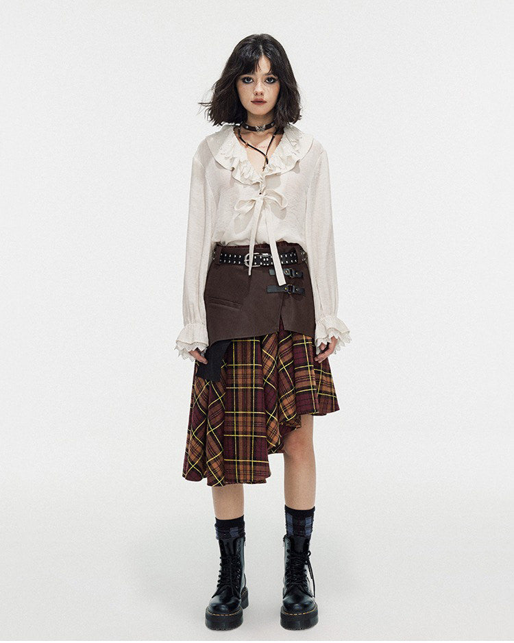 Cute Everyday Outfits, Outfit Inspo Casual Grunge Asymmetrical Plaid Skirt Cute Everyday Outfits, Outfit Inspo Casual Grunge Asymmetrical Plaid Skirt