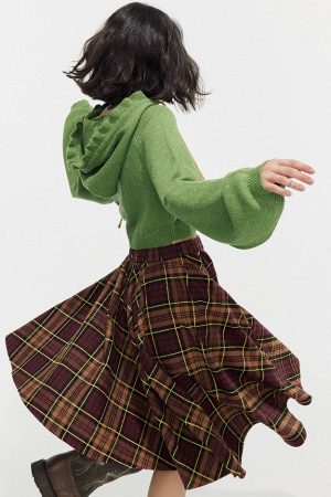 Cute Everyday Outfits, Outfit Inspo Casual Grunge Asymmetrical Plaid Skirt