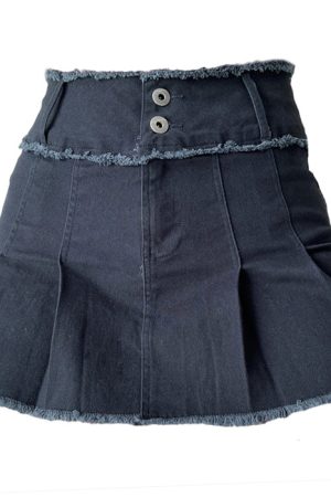 Cute Everyday Outfits, Outfit Inspo Casual Grunge Denim Pleated Skirt