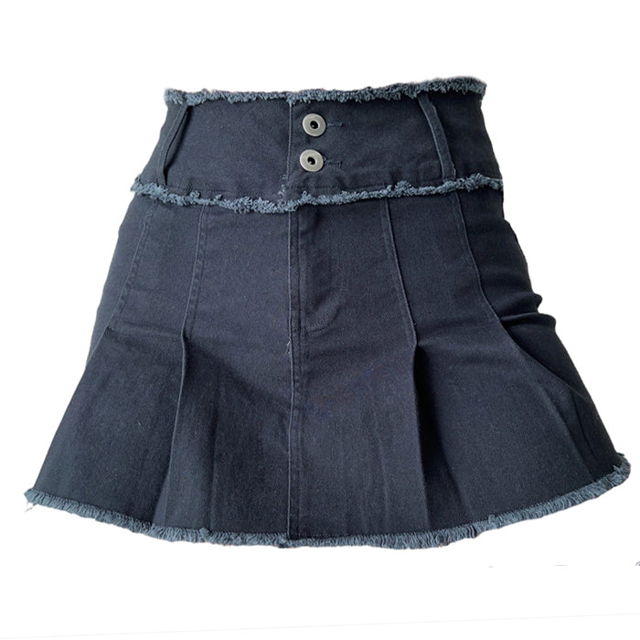 Cute Everyday Outfits, Outfit Inspo Casual Grunge Denim Pleated Skirt
