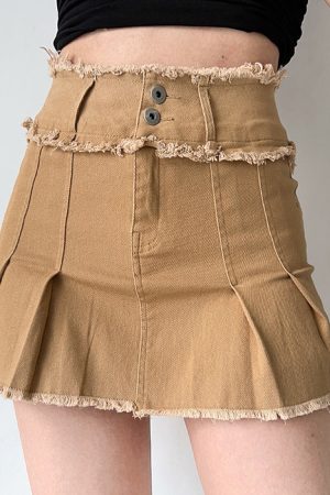 Cute Everyday Outfits, Outfit Inspo Casual Grunge Denim Pleated Skirt